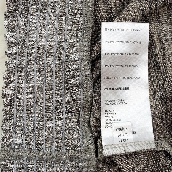 NWT Anthropologie Maiah Silver Metallic Shimmer Strapless‎ Tube Top. medium. - Picture 8 of 8